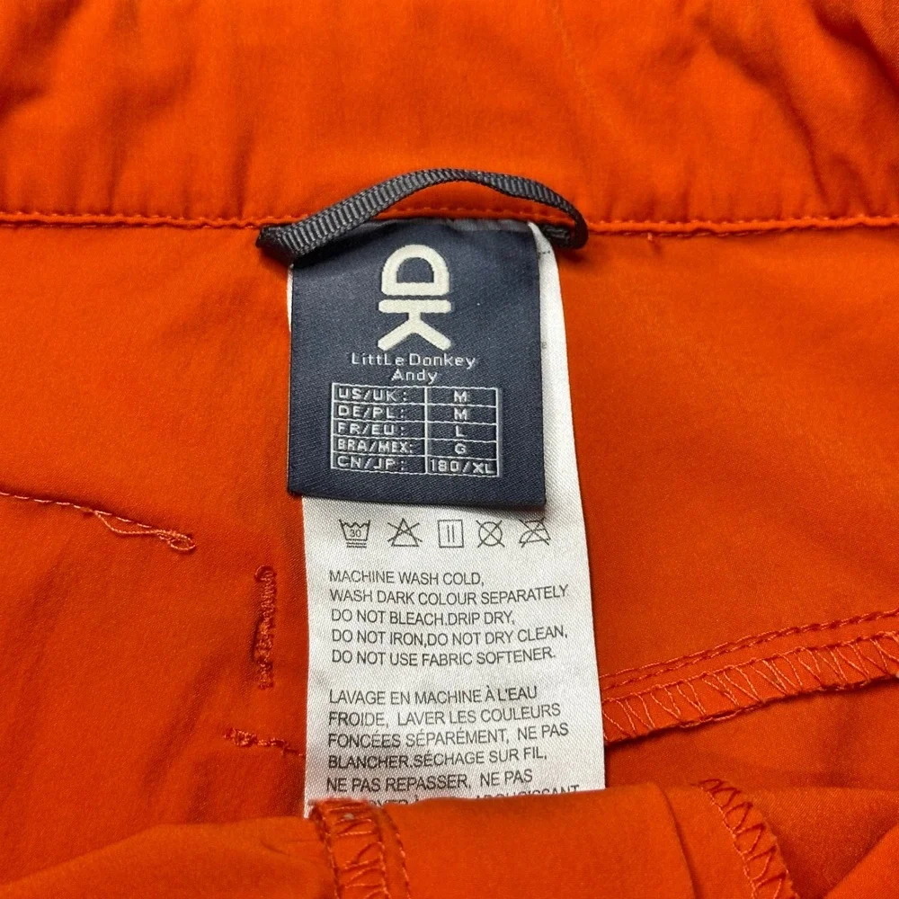 Little Donkey Andy Hiking Pants Mens M Orange Technical Cargo Pockets Excellent